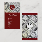 ROTES, SCHWARZES UND WEISSES ROMANISCHES EDELDAMAS VISITENKARTE (Vorne/Hinten)