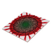 Rotes schwarzes visionäres Muster Fliese (Seite)