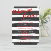 Rotes Schwarzes WASSER Streifen Probe Abendessen Einladung (Stehend Vorderseite)