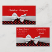 Rotes Schwarzweiss-Band und Tupfen Visitenkarte (Vorne/Hinten)