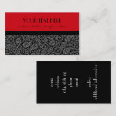 Rotes, Schwarzweiss-Paisley Visitenkarte (Vorne/Hinten)