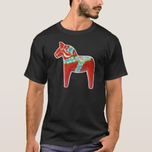 Rotes Schwede Dala Pferd T-Shirt
