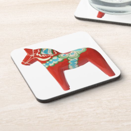 Rotes Schwede Dala Pferd Untersetzer (Linke Seite)
