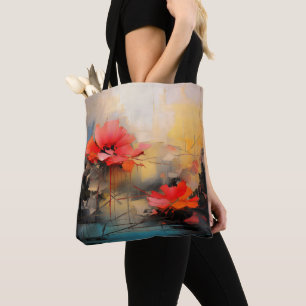 Rotes Schweigen – Abstrakte Mohnblumen im Stadtlic Tasche