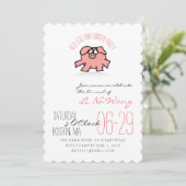 Rotes Schweinefleisch und Ingwer Party Einladung (Stehend Vorderseite)