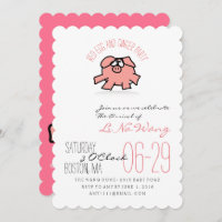 Rotes Schweinefleisch und Ingwer Party Einladung