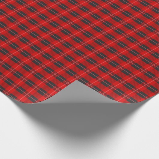 ROTES SCOTTISH KARIERT MATTE WRAPPPAPIER GESCHENKPAPIER (Ecke)