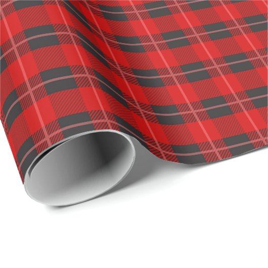 ROTES SCOTTISH KARIERT MATTE WRAPPPAPIER GESCHENKPAPIER (Rolleneckpunkt)