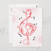 Rotes Scrollwork-Sol-Tastenkombination für den Kle Postkarte (Vorne/Hinten)