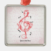 Rotes Scrollwork-Sol-Tastenkombination für den Kle Silbernes Ornament (Vorne)