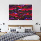Rotes Seascape Bio festes Glas Abstrakt Leinwanddruck (Insitu (Schlafzimmer))