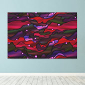 Rotes Seascape Bio festes Glas Abstrakt Leinwanddruck (Insitu (Holzboden))