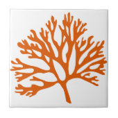 rotes Seekorallen-Silhouette Fliese (Vorderseite)