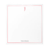 Rotes Seepferd Aquarelltonröhre Meeresleben Notizblock (Vorderseite)