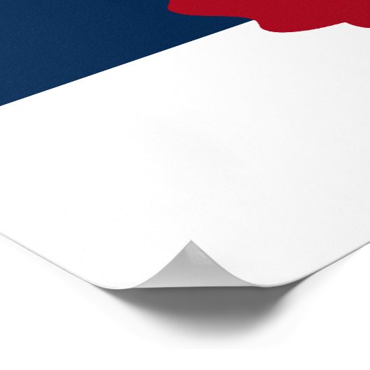 Rotes Seepferd auf Marinebänder und weiße Streifen Poster (Ecke)