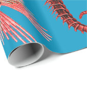 ROTES SEEPFERD UND SAISTAREN IM LEBEN DES AQUA BLA GESCHENKPAPIER (Rolleneckpunkt)