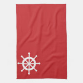 Rotes Seeschiffs-Rad Küchentuch (Vertikal)