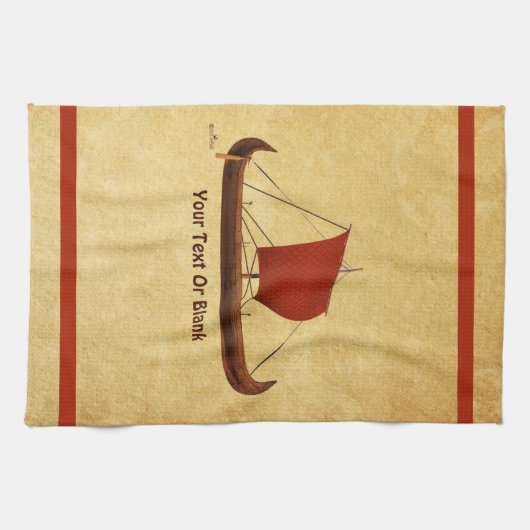 Rotes Segel - Kreuzfahrtschiff II Geschirrtuch (Horizontal)