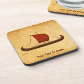 Rotes Segel - Kreuzfahrtschiff II Getränkeuntersetzer (Linke Seite)