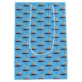 Rotes Segelboot Mittlere Geschenktüte (Rückseite)