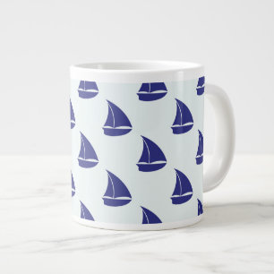 Rotes Segelboot-Muster Jumbo-Tasse