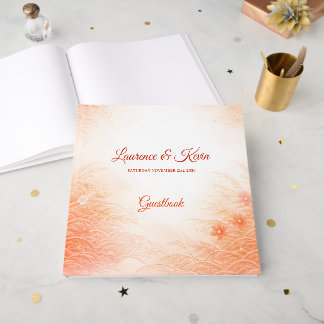 Rotes Seigaiha – Japanische Hochzeitskollektion Gästebuch