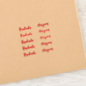 (Rotes Set von 10) Eleganter Name des Skripts Aufkleber