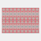 Rotes Shelley Liners Decorative Blatt Wrapping Pap (Vorderseite)
