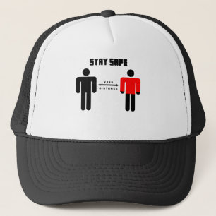 Rotes Shirt für sichere Menschen Bleibe Truckerkappe