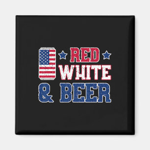Rotes Shirt und Bier - USA 4. Juli Drink Magnet