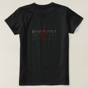 Rotes Sicherheitsnadel-Minimalist-Grafik-T-Shirt T-Shirt