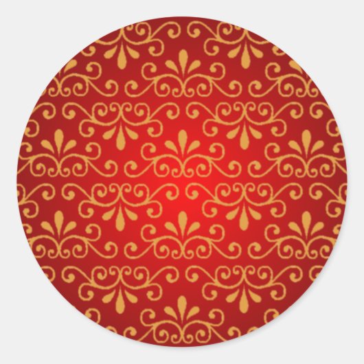 Rotes Siegel mit Goldkursen Runder Aufkleber (Vorderseite)