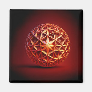Rotes Sierpinski-Dreieck-Fraktal Magnet