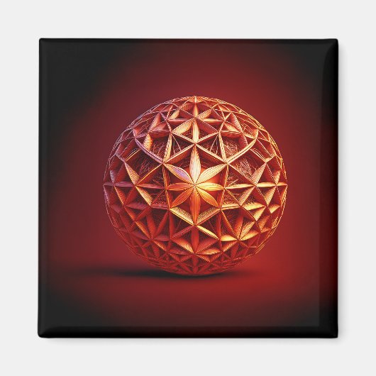 Rotes Sierpinski-Dreieck-Fraktal Magnet (Vorne)
