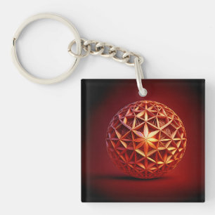 Rotes Sierpinski-Dreieck-Fraktal Schlüsselanhänger
