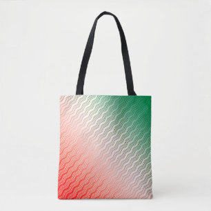 Rotes Silbergraue Streifen Tasche
