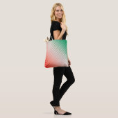 Rotes Silbergraue Streifen Tasche (Am Model)