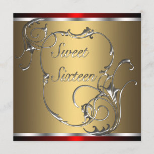 Rotes silbernes Gold16. Einladung