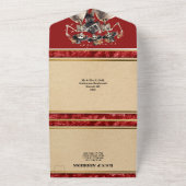 Rotes Skelett Bräutigam gotische Hochzeit All In One Einladung (Außenbereich)