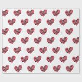 Rotes Sketchy Herz aus Liebe Geschenkpapier (Flach)