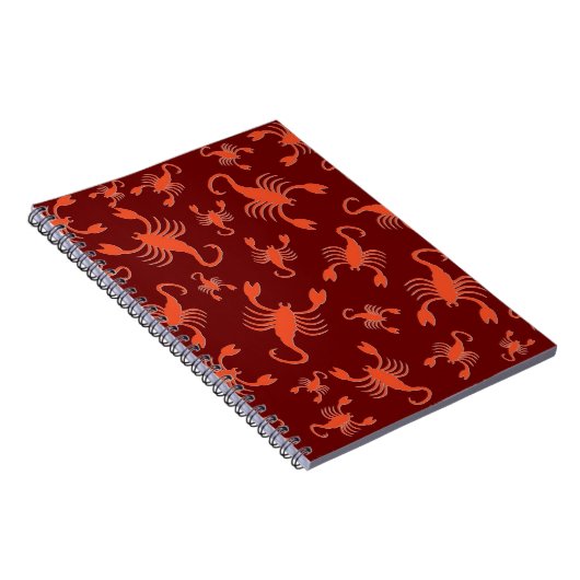 Rotes Skorpionmuster Notizblock (Rechte Seite)