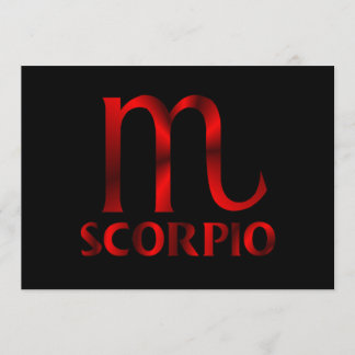 Rotes Skorpions-Horoskop-Symbol Einladung