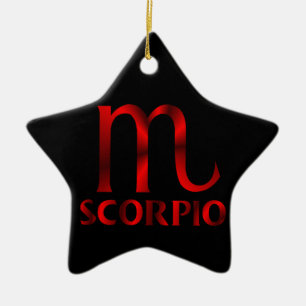 Rotes Skorpions-Horoskop-Symbol Keramikornament