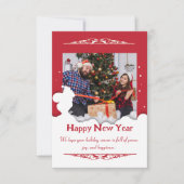 Rotes Skript ein Foto Weihnachten , Weihnachtskart Karte (Vorderseite)