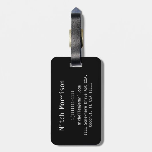 Rotes Skript Monogramm Gepäckanhänger (Rückseite vertikal)