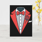 Rotes Smoking-Kostüm mit roter fancy-schleife Karte (Gelbe Blume)