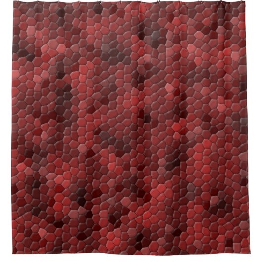 Rotes Snakeskin Muster Duschvorhang (Vorderseite)
