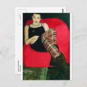 Rotes Sofa Postkarte (Vorne/Hinten)