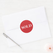 Rotes SOLD-Label Fette Geschäftsetikette Runder Aufkleber (Umschlag)