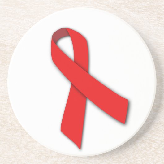 Rotes solidaritäts-Band der Leute, die mit AIDS Getränkeuntersetzer (Vorne)